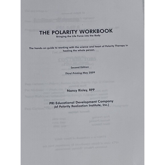 Polarity Therapy Workbook Bringing The Life Force Into The Body Nancy Risley RPP - Picture 2 of 7